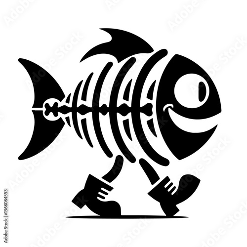 fish bone silhouette , fish bone icon, fish bone vector