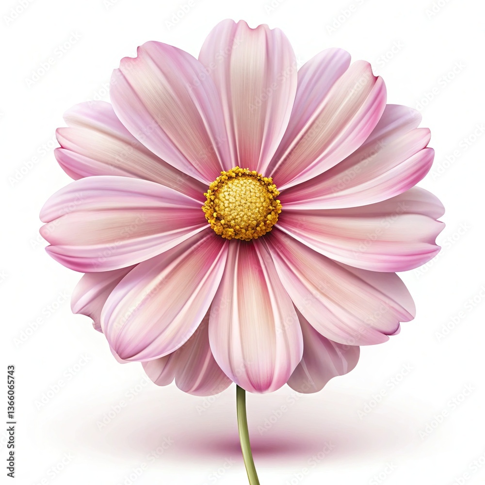 A beautiful pink flower with a yellow center A beautiful pink flower with a yellow center