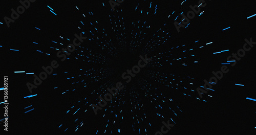 Abstract Blue Light Streaks Tunnel Space Galaxy Cosmic Background Digital Art Design