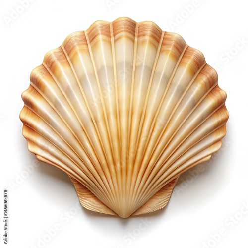 A large, orange shell with a white background
