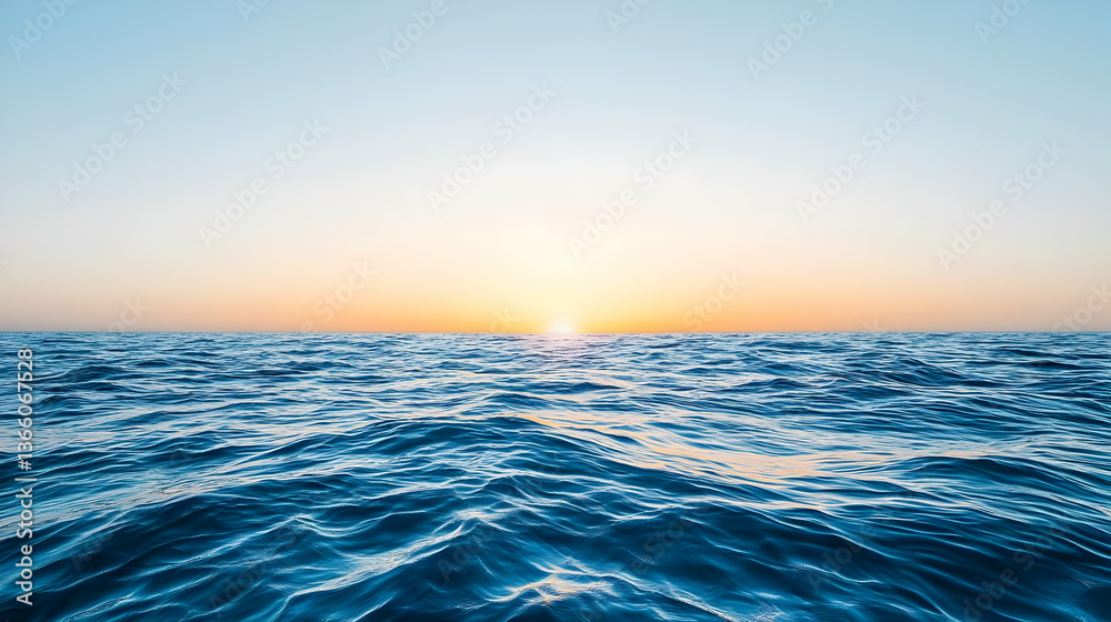 Fototapeta premium Sunset Over Calm Ocean Waters