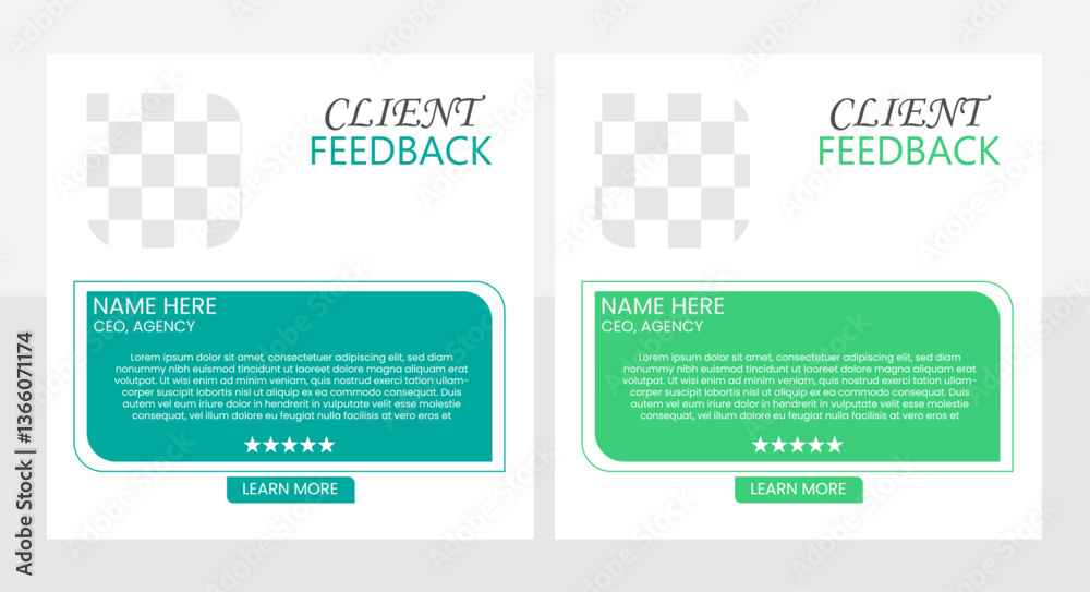 Obraz premium Simple client feedback set with minimal design