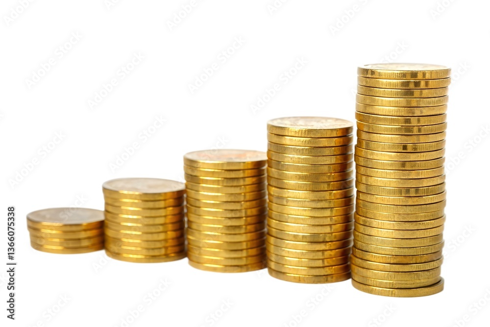 Growing Gold Coin Stacks Growing Gold Coin Stacks