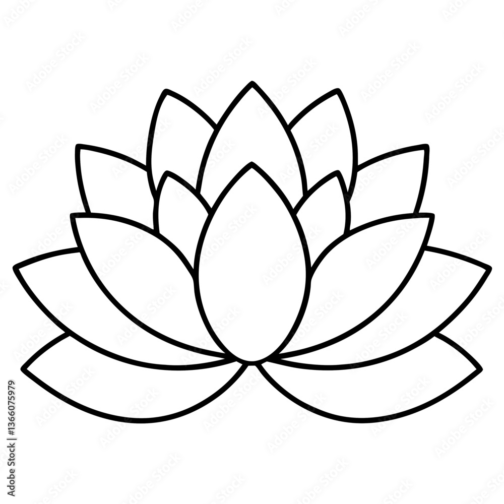 Floating Lotus Flower Line Drawing Floating Lotus Flower Line Drawing