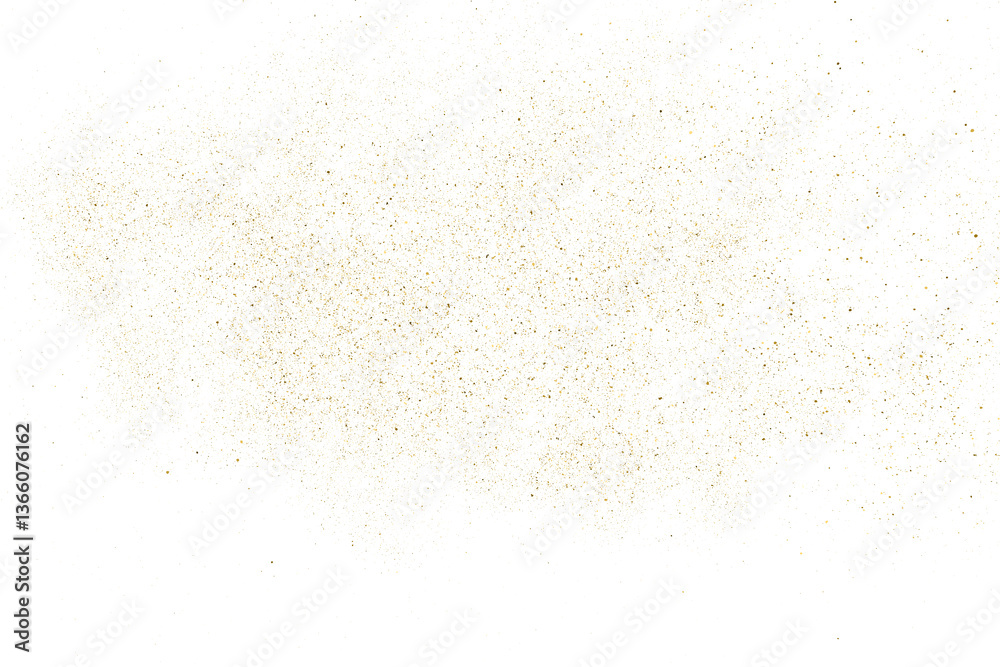 Gold texture pattern on transparent background. Old paper surface. Light golden confetti. Yellow Illustration backdrop. PNG design element.