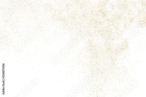 Gold texture pattern on transparent background. Old paper surface. Light golden confetti. Yellow Illustration backdrop. PNG design element.