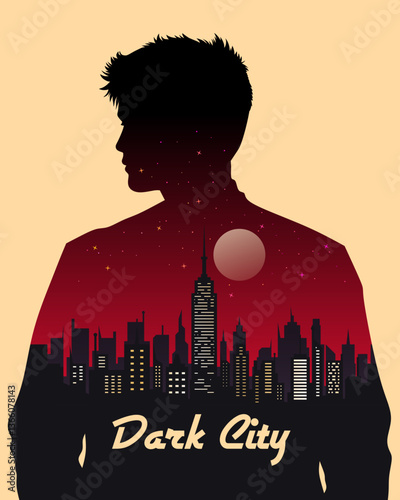 Cool movie poster with double exposure effect
