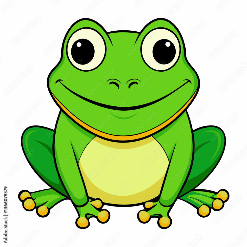 Fototapeta premium green frog cartoon