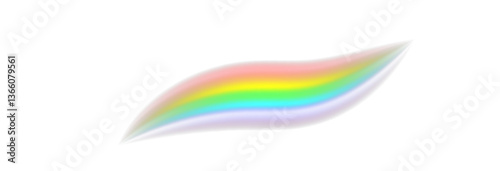 Rainbow, realistic rainbow spectrum on transparent background, vector png.	