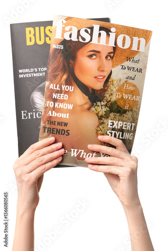 Female hands with magazines...
