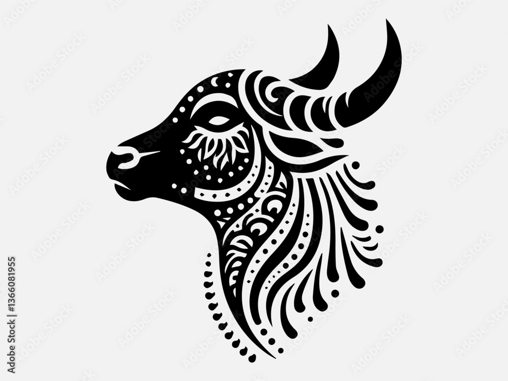 Naklejka premium Cow Silhouette Vector Illustration