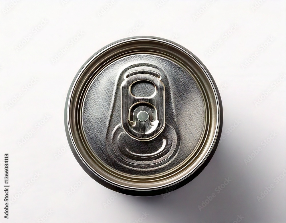 A red soda can on a white backdrop. 