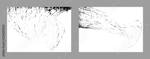 Strokes of black paint on a white background. Set of two templates. Graffiti element. Design template for the design of banners, posters, booklets, covers, magazines. EPS 10