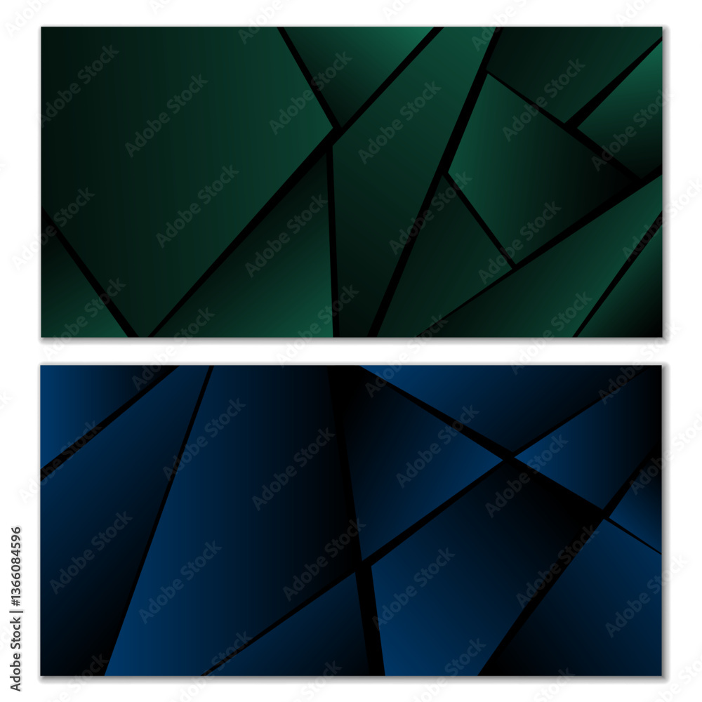 Abstract polygonal pattern. Set of two dark gradient polygonal backgrounds. Background design, cover, postcard, banner, wallpaper Abstract polygonal pattern. Set of two dark gradient polygonal backgrounds. Background design, cover, postcard, banner, wallpaper
