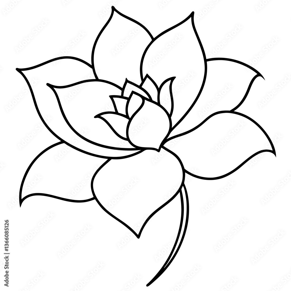 Spring Blooming Flower Line Art Drawing Spring Blooming Flower Line Art Drawing