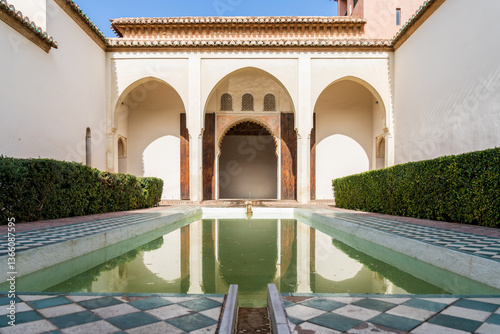 Courtyard of a mosque in Malaga, Spain