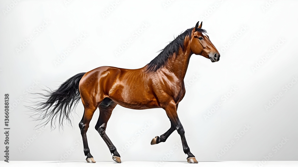 Obraz premium Running Horse In Studio Shot