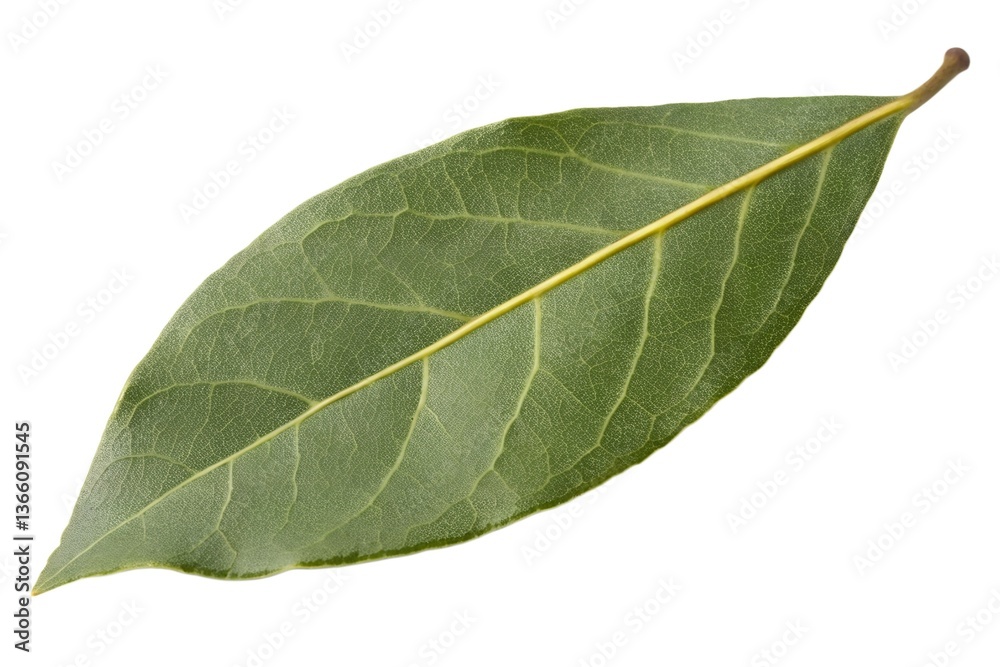 Obraz premium Single Bay Leaf on Black Background