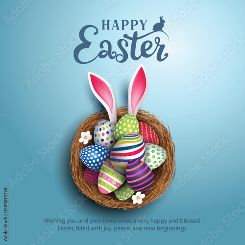 Happy easter greetings. vector illustration design