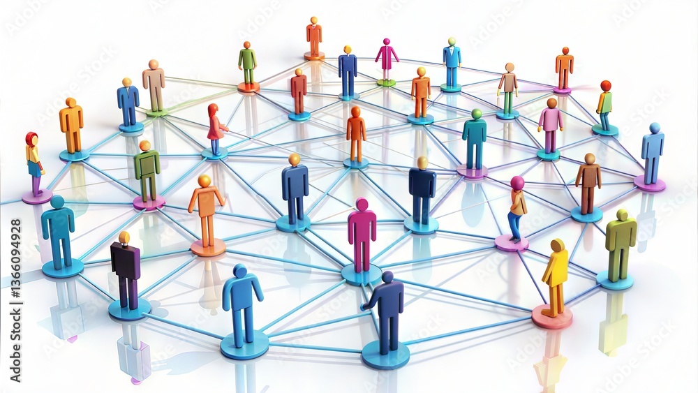 Network of People Connected by Lines and Nodes. Network of People Connected by Lines and Nodes.