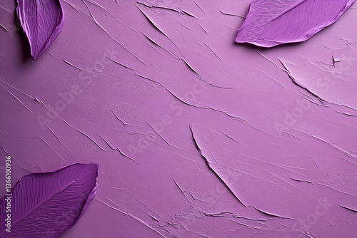 Purple textured background with leaves