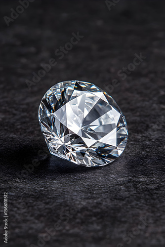 Radiant diamond on dark surface