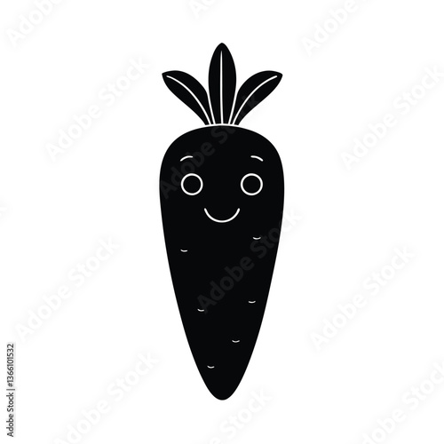 Fresh orange carrot vegetable isolated on white vector illustration
