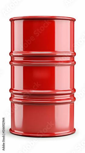 Red barrel Isolated on white Industry & economics