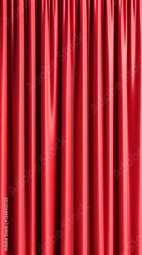 Red curtain backdrop with soft vertical folds and gentle shadowing
