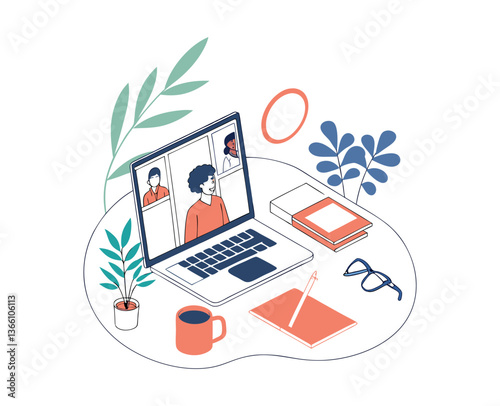 Business Teamwork & Office Collaboration – In-Person and Remote Work Scenes