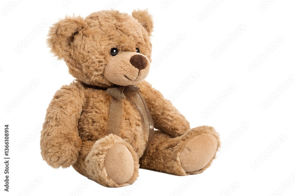 Obraz premium Adorable Brown Teddy Bear with Bow