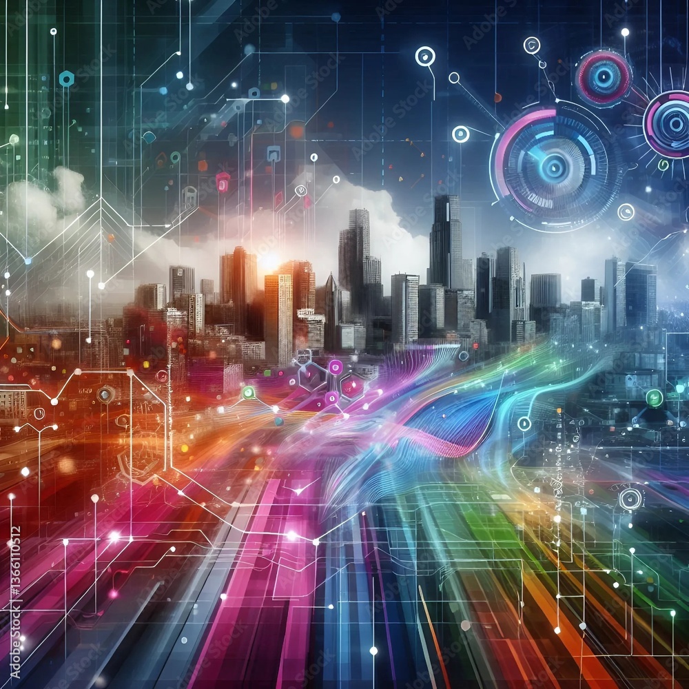 Fototapeta premium Advancing AI and IoT Integration: Revolutionizing Smart Technologies for Future Innovation 