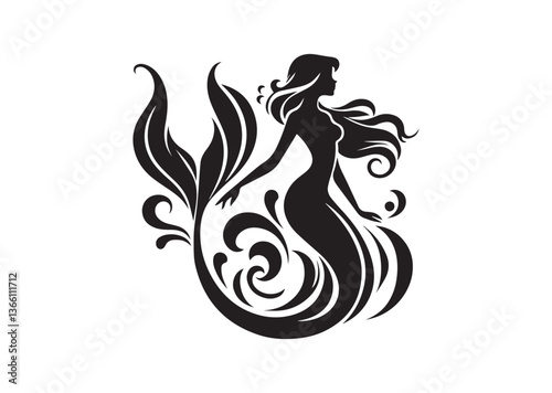 Mermaid silhouette vector