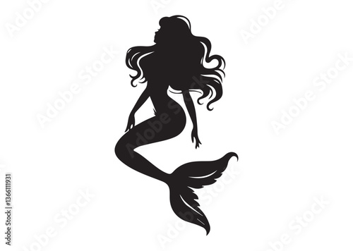 Mermaid silhouette vector