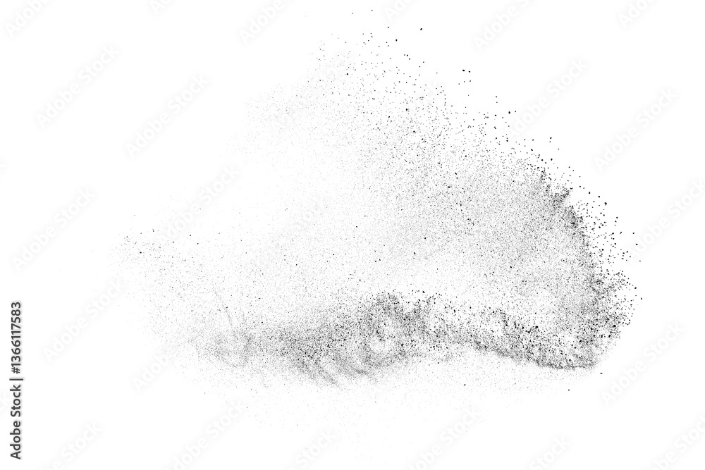Water texture. Splash effect. Snow overlay. Drops liquid. Grunge pattern. Black explosion on transparent background. PNG format.