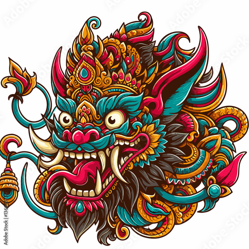 A colorful dragon with a big mouth and a crown on its head