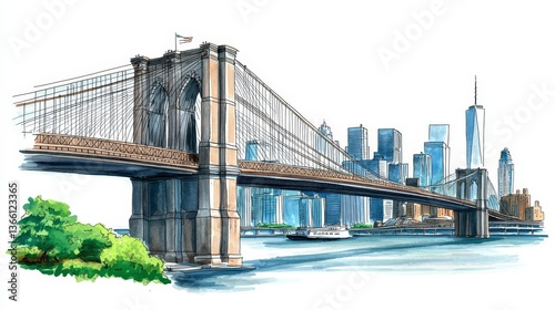 A vibrant portrayal of a famous structure in a minimalistic style.
