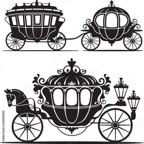 set of vintage carriage