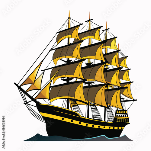 ship on a white background