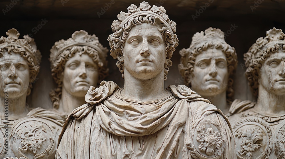 Roman Emperor Relief Sculpture, Italy, History, Ancient, Close-up, Marble, Powerful, Majestic, Background, Education Roman Emperor Relief Sculpture, Italy, History, Ancient, Close-up, Marble, Powerful, Majestic, Background, Education