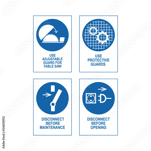 mandatory safety signs Icon illustration Vol 07
