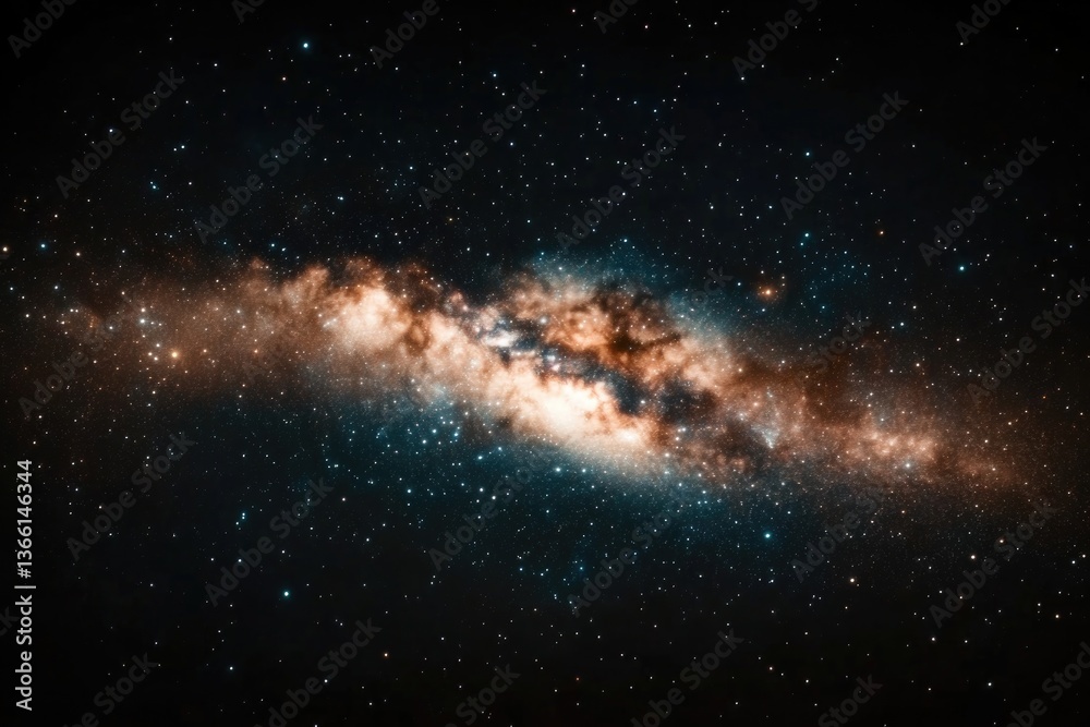 Fototapeta premium Stunning galaxy with vibrant colors and swirling cosmic dust, ca