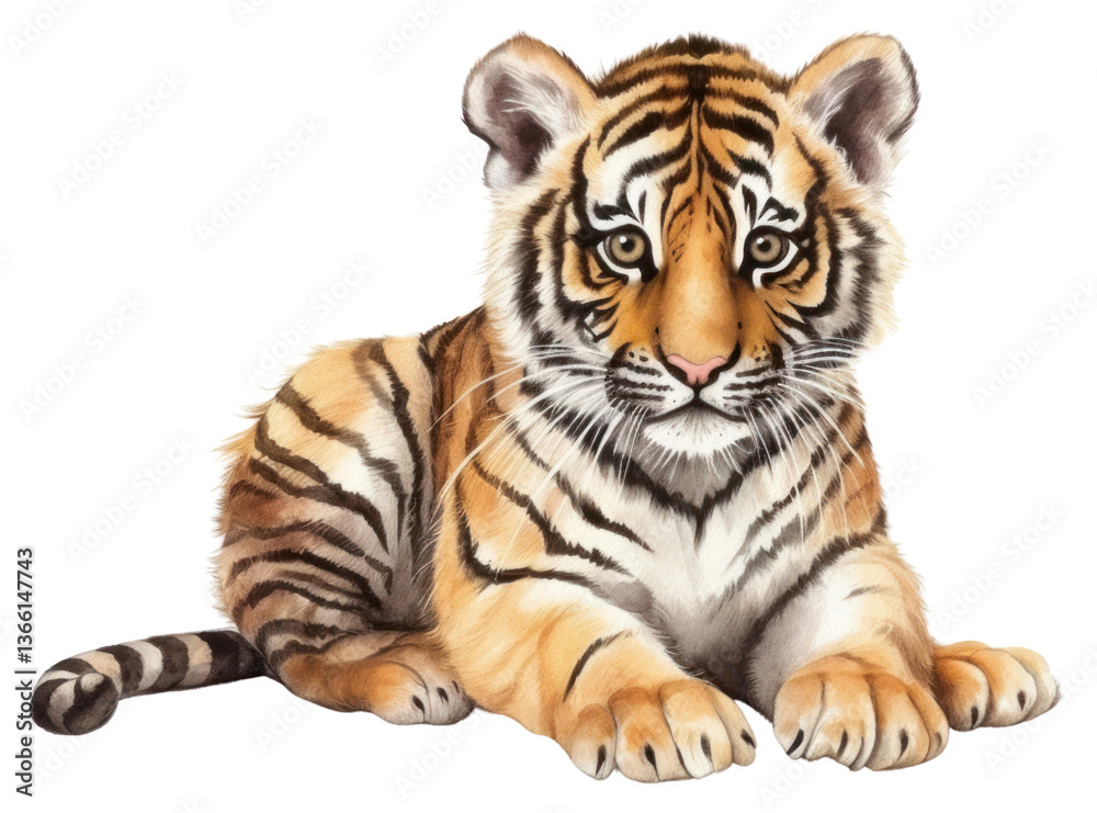 Obraz premium PNG Tiger wildlife cartoon animal.