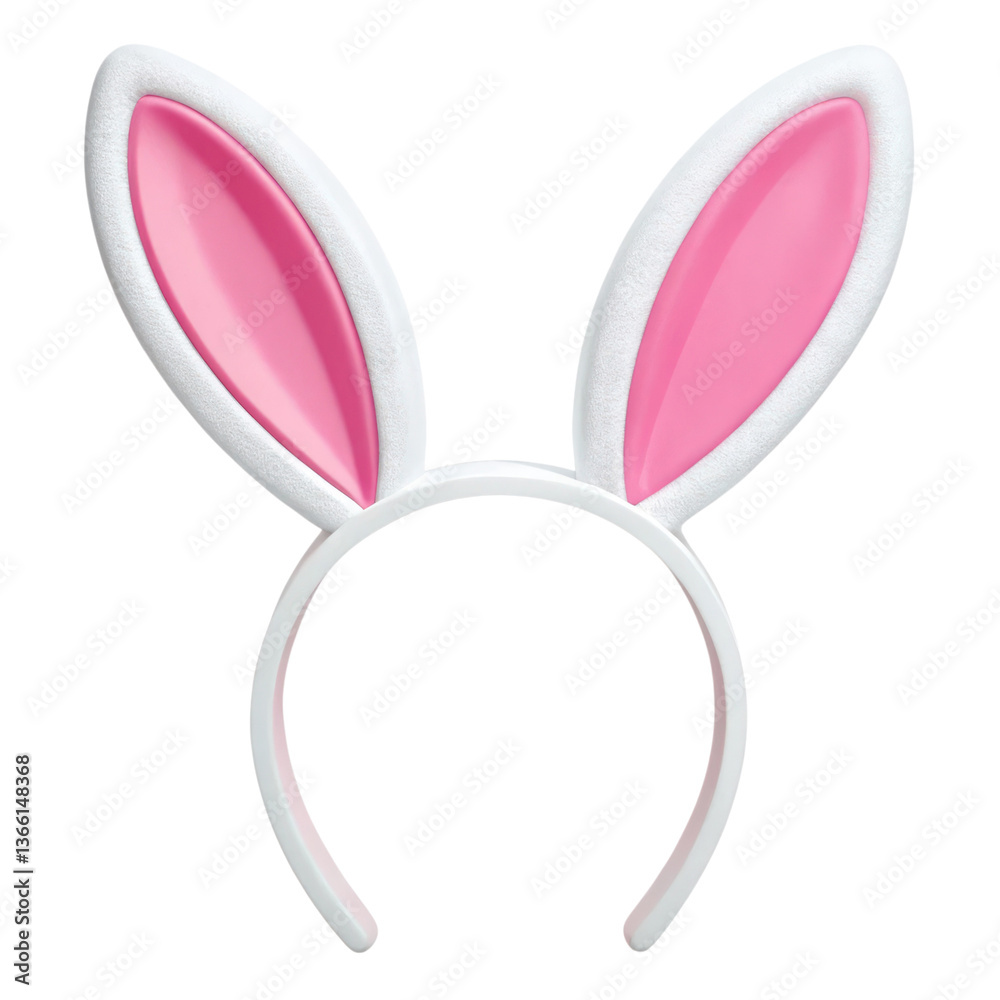 Cute bunny ears headband perfect for summer parties and festive occasions, adding playful touch to any outfit 3D