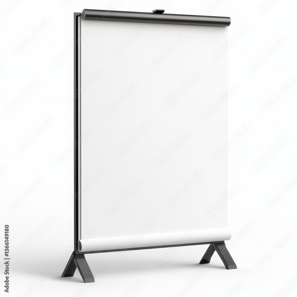 Blank Presentation Board on Stand Ready for Business Meeting Use Blank Presentation Board on Stand Ready for Business Meeting Use