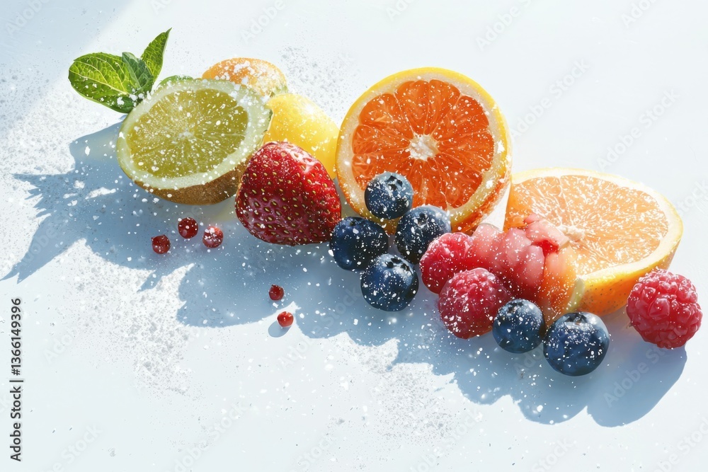 Vibrant tropical fruit platter display daylight overhead perspective food photography fresh ingredients colorful arrangement Vibrant tropical fruit platter display daylight overhead perspective food photography fresh ingredients colorful arrangement
