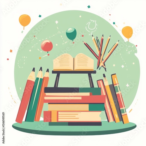 simple flat vector illustration of education

