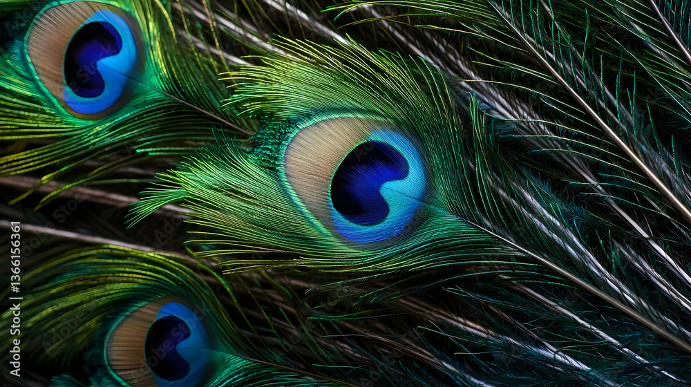 Obraz premium Close-Up Peacock Feather Display