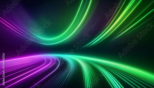 laser lines abstract hi-tech banner design. neon technology banner design background