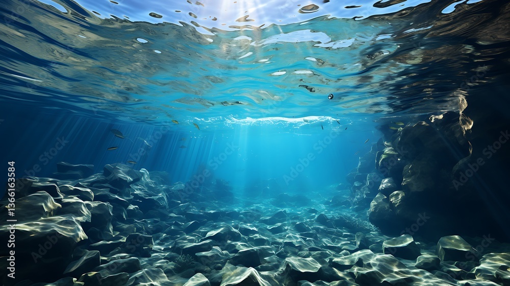 Fototapeta premium Submerged Serenity: An Underwater Realm of Tranquility